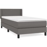  Krevet s oprugama i madracem sivi 80 x 200 cm od umjetne kože | shoptok.hr