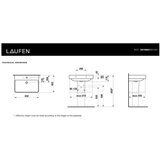 Laufen H8109640001041 Pro S 65 x 46,5 cm pravokotni stenski keramični umivalnik z odprtino za armaturo | Shoptok.si