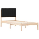 Krevetni okvir s tapiciranim uzglavljem Crna 75 x 190 cm | shoptok.hr