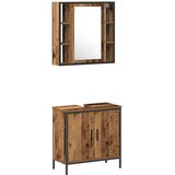  Set namještaja za kupaonicu Zidne 2 pcs Smeđa Konstruirano drvo | shoptok.hr