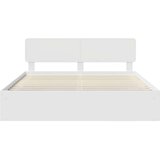  Konstrukcija postelje Bela 200 x 200 cm Masivno borovo les, (5000102701) | Shoptok.si