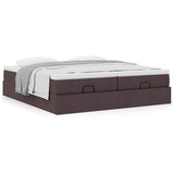 vidaXL Otomanski posteljni okvir z vzmetnicami rjav 180x200 cm blago Cene