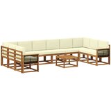 Set vanjskih sofa 11 kom. Prirodna i krem Čvrsto drvo akacije | shoptok.hr