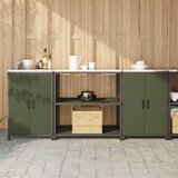  Kuhinjski set za pohranu 3 pcs Maslinasto zelena Čelična vrata | shoptok.hr