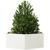  Vrtna sadilica bijela šesterokutna 138 x 120 x 45 cm čelična | shoptok.hr