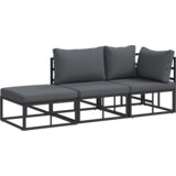 vidaXL Sjedeća garnitura za vrt 3 pcs Crna 211.5 x 71.5 x 71 cm | shoptok.hr