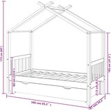  Okvir za dječji krevet s ladicom tamnosivi 80 x 160 cm borovina | shoptok.hr