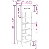 Ormarić za cipele boja hrasta 30x35x105 cm konstruirano drvo | shoptok.hr