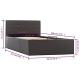  Hidraulični okvir za krevet od umjetne kože sivi 90 x 200 cm | shoptok.hr
