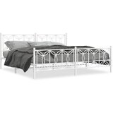 Furnova Kovinski posteljni okvir z vzglavjem in vznožjem bel 200x200 cm, (21936206) | Shoptok.si