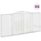  Obokane gabion košare 6 kosov 400x30x180/200cm pocinkano železo, (21000254) | Shoptok.si