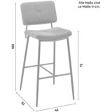 Bessagi Home Barski Stol Neta, Temno Siva | Shoptok.si