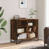 vidaXL Komoda dimljeni hrast 91x35,5x74,5 cm inženirski les | Shoptok.si