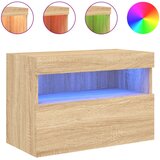 Maison Chic Stenska TV omarica - TV stojalo - Televizijska omarica z LED lučkami sonoma hrast 60x30x40 cm, (21700739) Cene