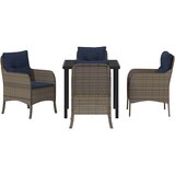 vidaXL Komplet za jedilnico v vrtu z blazino 5 pcs Siva Poly ratan, (5000045595) | Shoptok.si