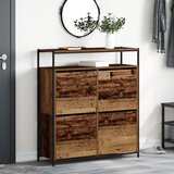 vidaXL Odlaga za čevlje z 4 predali Stari les 100x34x112 cm | Shoptok.si