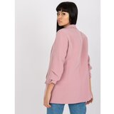 Fashion Hunters Women's light pink blazer with shirring Cene