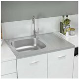  Kuhinjsko pomivalno korito z odcejalnikom srebrno 800x600x155cm | Shoptok.si