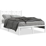 vidaXL Kovinski posteljni okvir z vzglavjem bel 120x200 cm | Shoptok.si