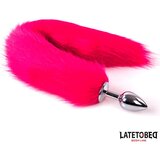 LATETOBED BDSM Line Anal Plug With Tail Hot Pink Cene