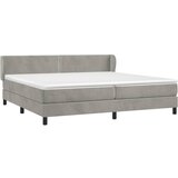 Krevet s oprugama i madracem svjetlosivi 200x200 cm baršunasti | shoptok.hr