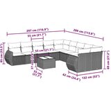  11-dijelni set vrtnih sofa poliratan s jastucima svijetlosivi | shoptok.hr