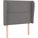  Uzglavlje s ušima sivo 93x23x118/128 cm od umjetne kože | shoptok.hr
