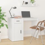 vidaXL Pisalna miza bela 100x49x75 cm inženirski les Cene