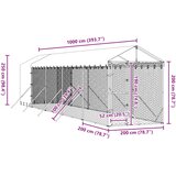  Vanjski kavez za pse s krovom srebrni 2x10x2,5m pocinčani čelik | shoptok.hr