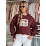 DStreet Bluza damske oversiz z sercami MADELIN bordowa | shoptok.hr
