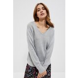 Marisse Sweater With A Neckline At The Back L-Sw-3704 Silver Cene