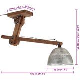  Stropna svetilka 25 W vintage srebrna 105x30x65-108 cm E27, (21410242) | Shoptok.si