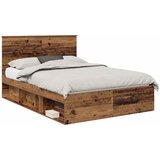  Krevetna konstrukcija s uzglavljem Staro drvo 140 x 190 cm | shoptok.hr
