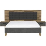 Time posteljna garnitura 180 cm x 200 cm , kovina, umetna masa, tekstil, leseni material antracit, barve hrasta, temno siva | Shoptok.si