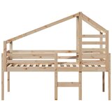 vidaXL Visoka postelja s streho 75x190 cm trdna borovina | Shoptok.si