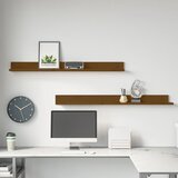 vidaXL Zidne police 2 kom boja meda 110x11x9 cm od masivne borovine | shoptok.hr