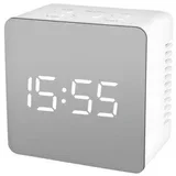 LED digitalna budilka z termometrom in ogledalom USB bela, (20378289)