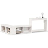 vidaXL Nočna omarica z mizo bela 232x112x75 cm trdna borovina | Shoptok.si