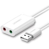Ugreen zunanja usb zvočna kartica 15cm (bela), (20628799) Cene