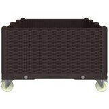  Cvetlično korito s kolesi rjavo 150x80x54 cm PP, (21144364) | Shoptok.si