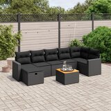  The Living Store Vrtna sedežna garnitura 8-delna z blazinami črn poli ratan - Vrtna Sedežna Garniture, (21474887) | Shoptok.si