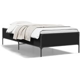  Okvir za krevet crni 100x200 cm konstruirano drvo i metal | shoptok.hr