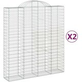  Obokane gabion košare 2 kosa 200x50x220/240 cm pocinkano železo | Shoptok.si