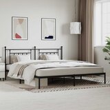  Metalni okvir za krevet s uzglavljem crni 200x200 cm | shoptok.hr