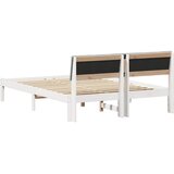  Okvir kreveta s uzglavljem Bijela i svijetlosiva 135 x 190 cm | shoptok.hr