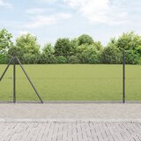 vidaXL Varjeni žični plot z 13 stebrički z robom Siva 1.4x50 m Jeklo | Shoptok.si