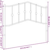  Metalno zamjensko uzglavlje bijelo 107 cm Crna | Shoptok.si