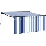  Skrovita tenda Plava i bijela 300 x 250 cm Poliester i aluminij | shoptok.hr
