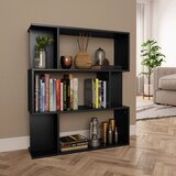 Ormarić za knjige / sobna pregrada crni 80 x 24 x 96 cm drveni | shoptok.hr