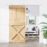  Klizna vrata 90 x 210 cm Čvrsta borovina (neobrađena) | shoptok.hr